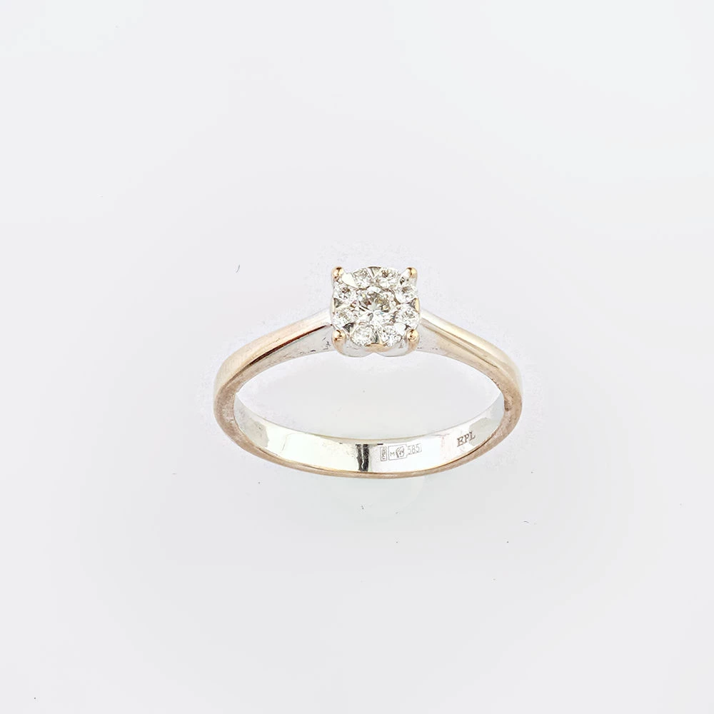 Кольцо с бриллиантом из белого золота 585 пробы