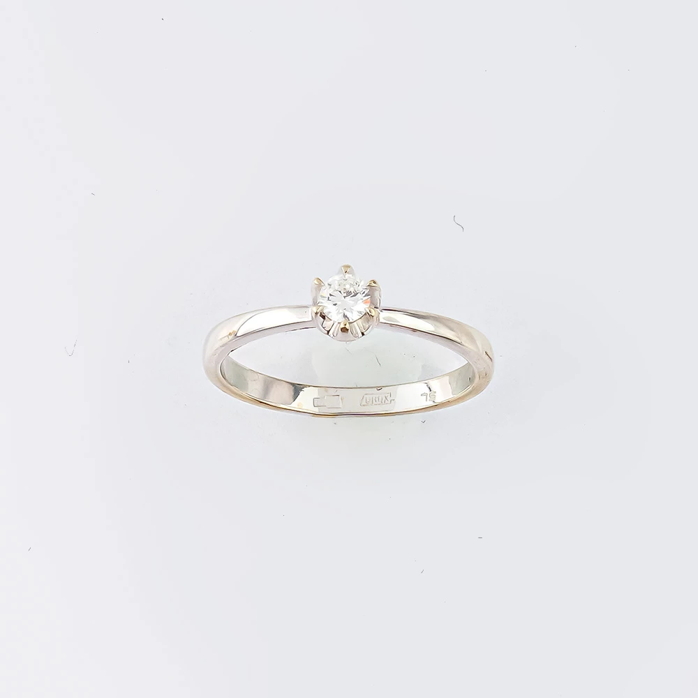 Кольцо с бриллиантом из белого золота 585 пробы