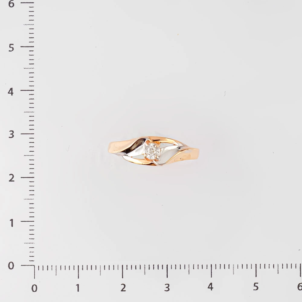 Кольцо с бриллиантом из красного золота 585 пробы