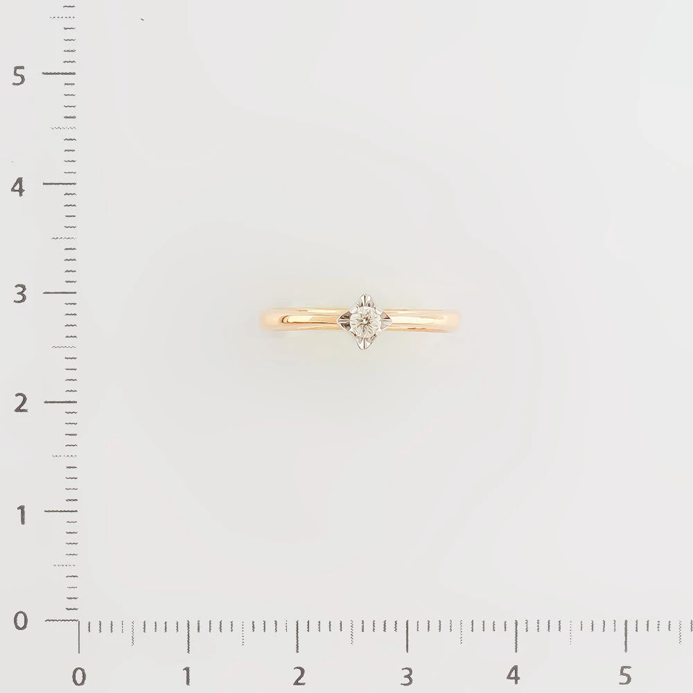 Кольцо с бриллиантом из красного золота 585 пробы