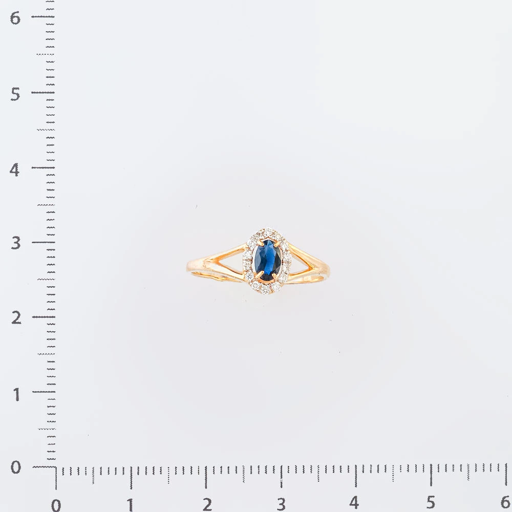 Кольцо с сапфиром из красного золота 585 пробы