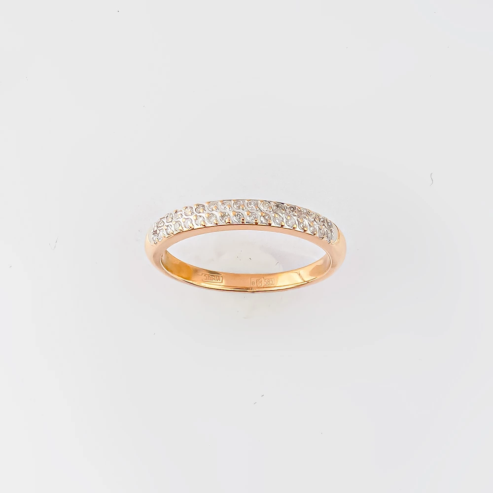 Кольцо с бриллиантом из красного золота 585 пробы