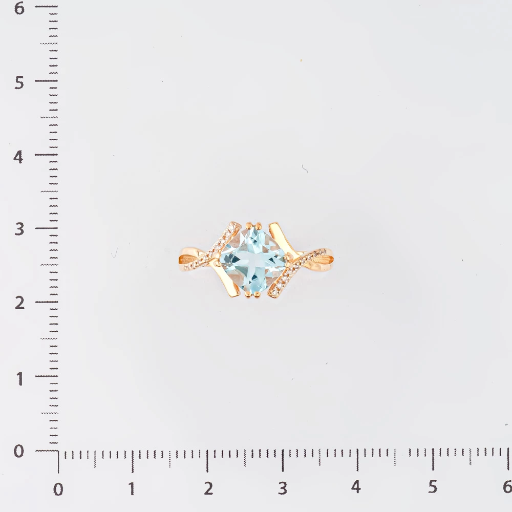 Кольцо с топазом из красного золота 585 пробы