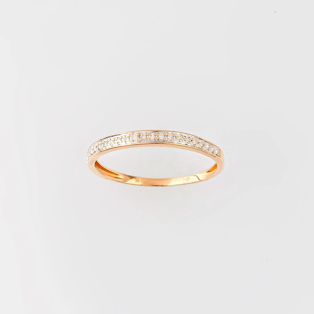 Кольцо с бриллиантом из красного золота 585 пробы