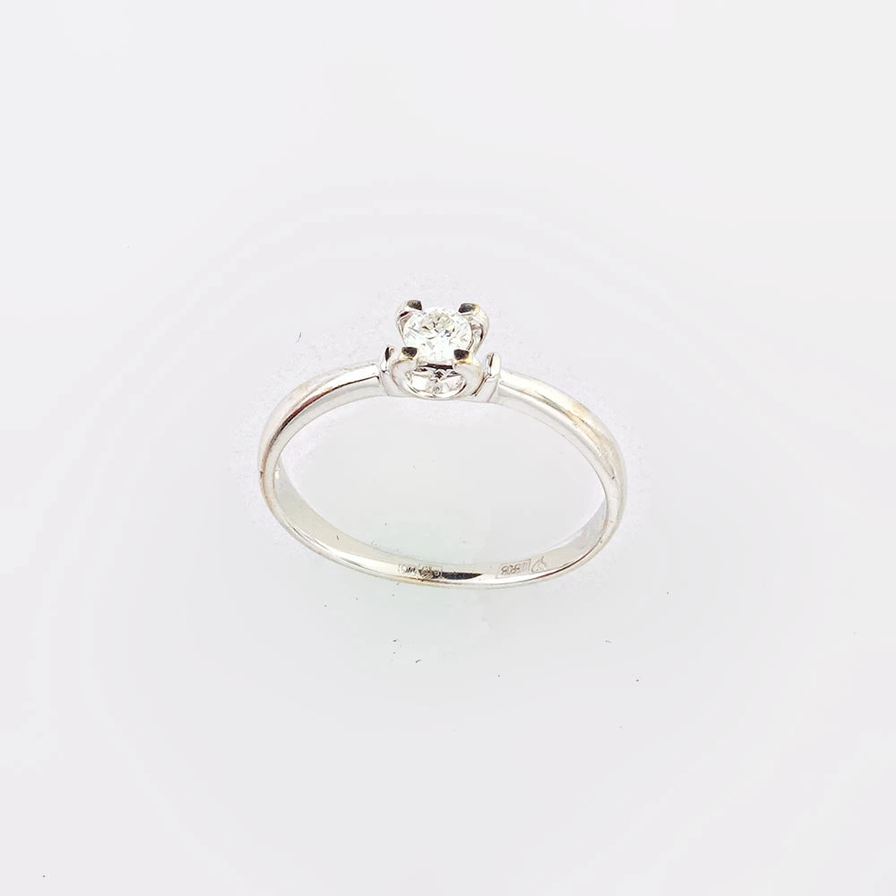 Кольцо с бриллиантом из белого золота 585 пробы