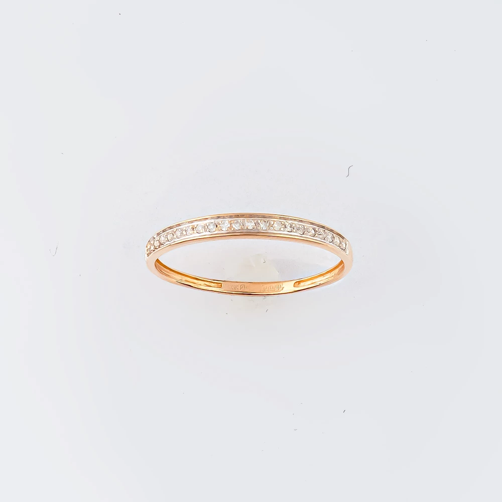 Кольцо с бриллиантом из красного золота 585 пробы