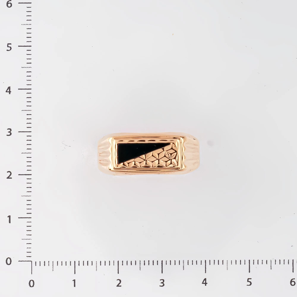 Кольцо с ониксом из красного золота 585 пробы