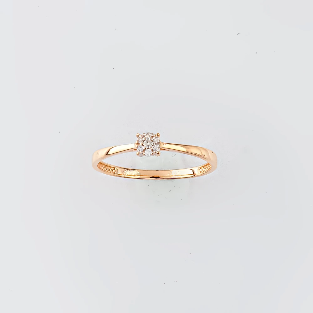 Кольцо с бриллиантом из красного золота 585 пробы