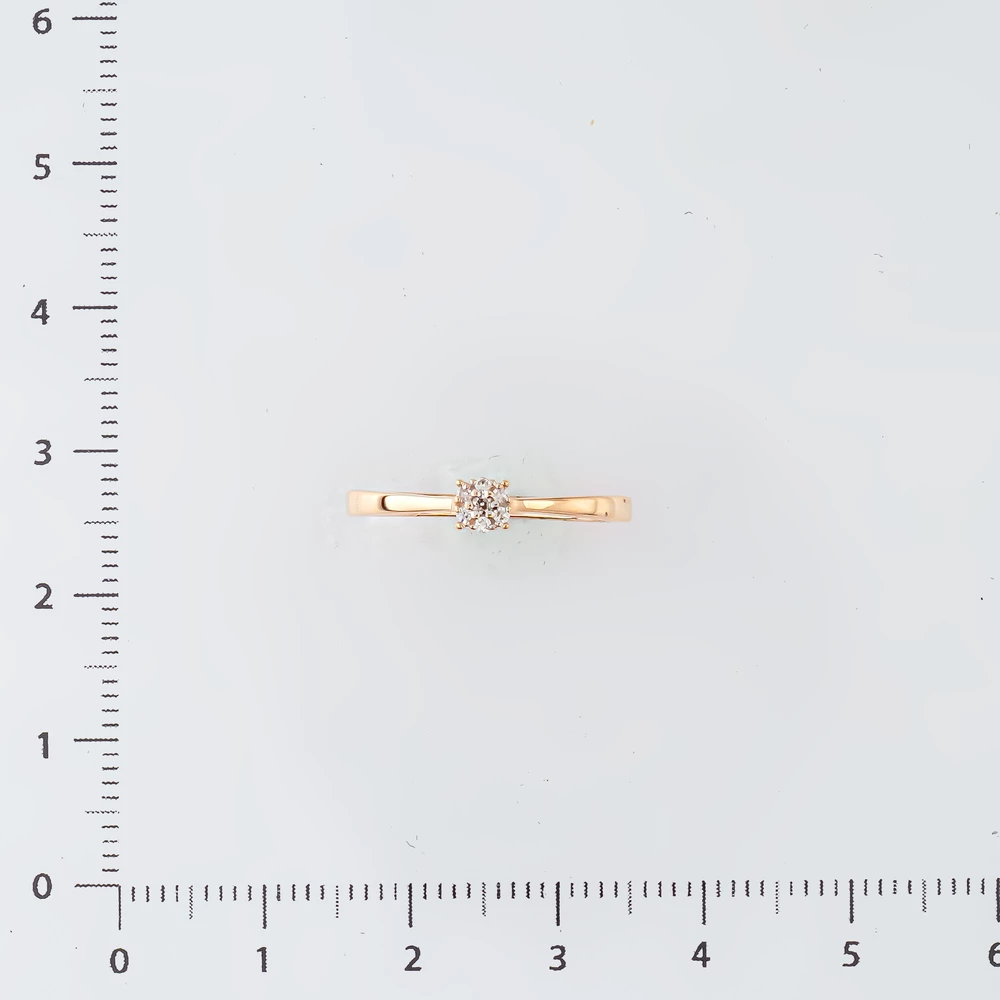 Кольцо с бриллиантом из красного золота 585 пробы