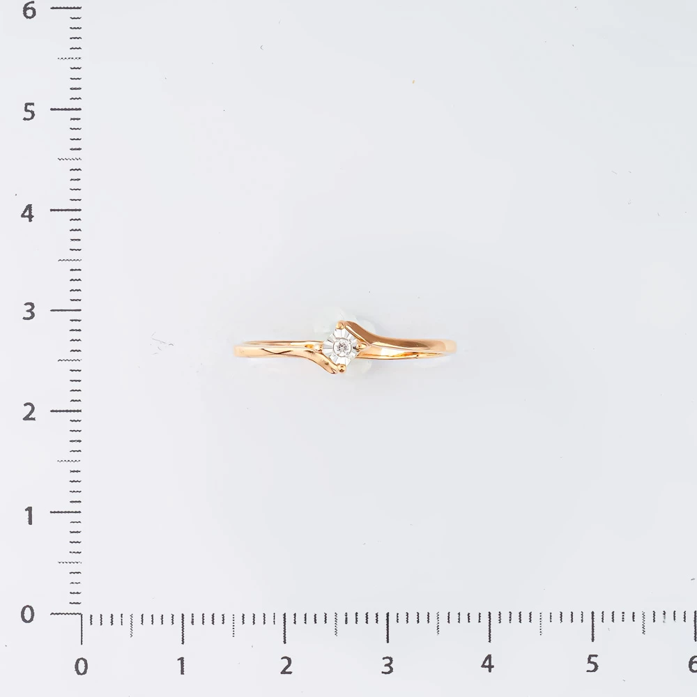 Кольцо с бриллиантом из красного золота 585 пробы