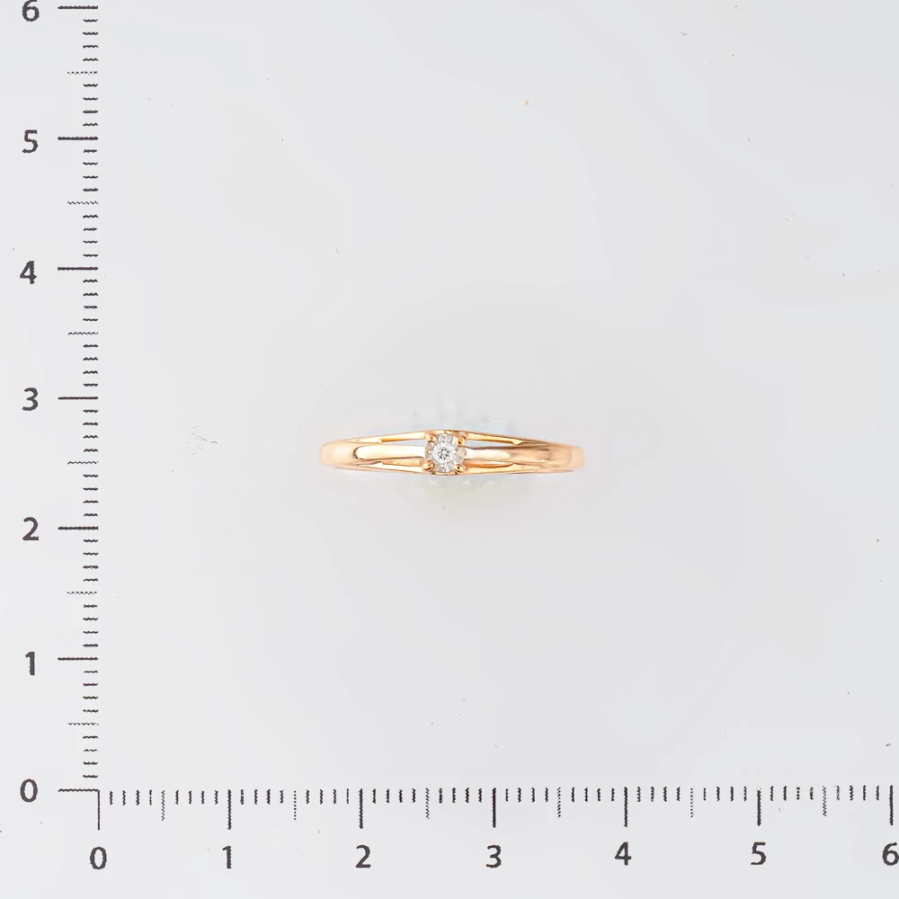 Кольцо с бриллиантом из красного золота 585 пробы