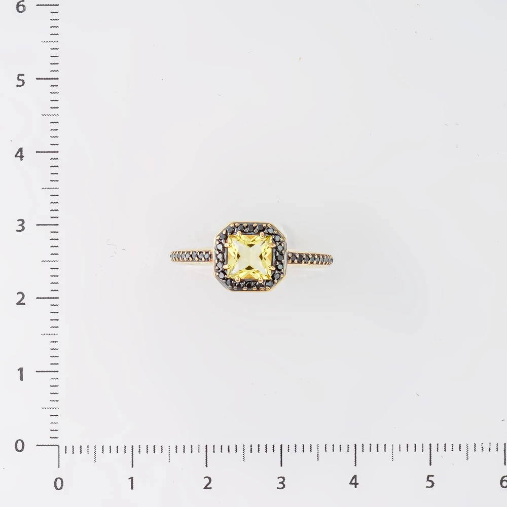 Кольцо с цитрином из желтого золота 585 пробы