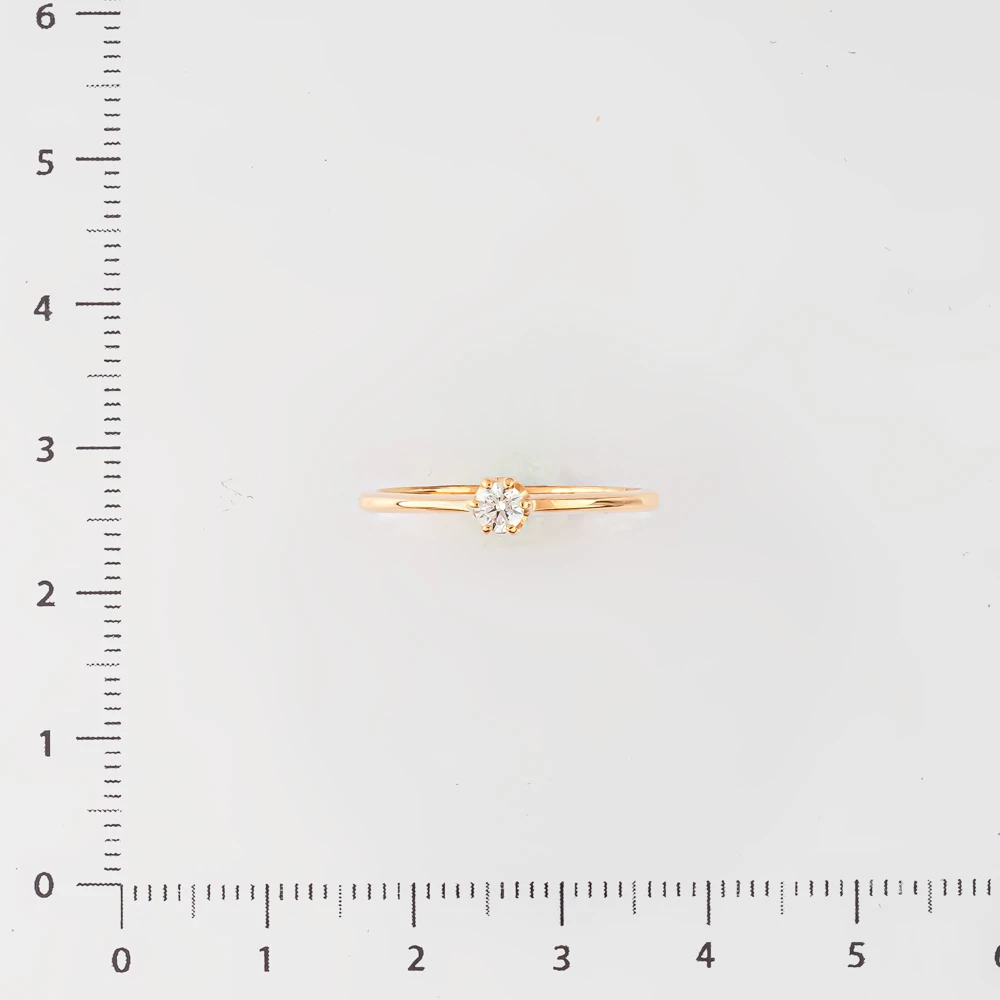 Кольцо с бриллиантом из красного золота 585 пробы