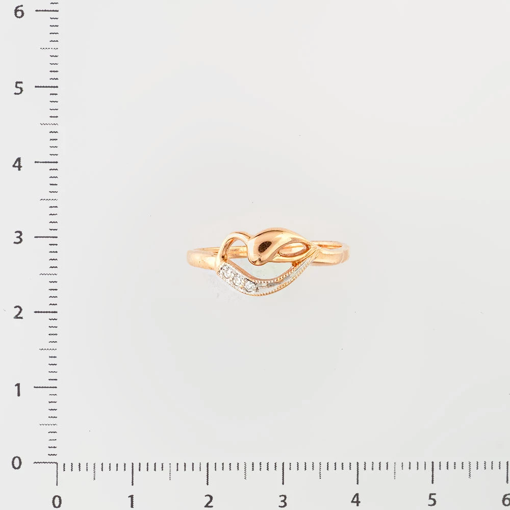 Кольцо с бриллиантом из красного золота 585 пробы Кольцо с бриллиантом из красного золота 585 пробы