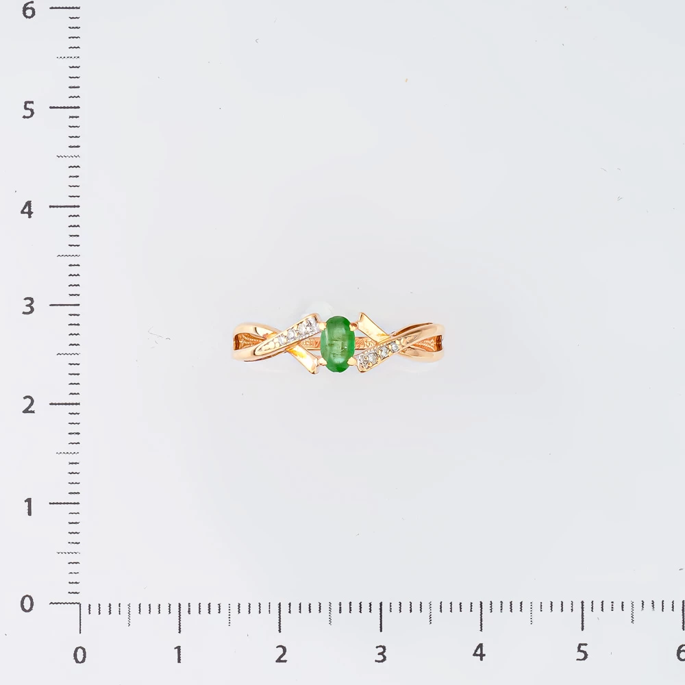 Кольцо с изумрудом из красного золота 585 пробы