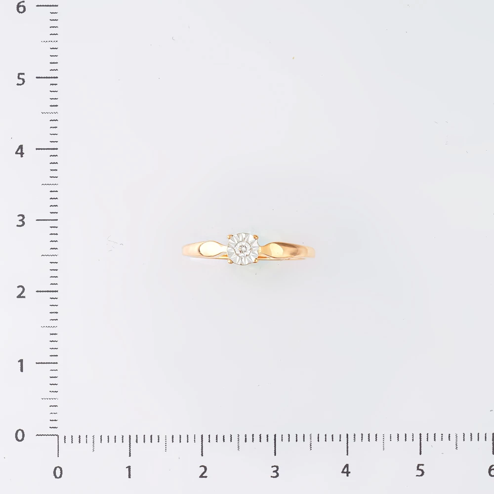 Кольцо с бриллиантом из красного золота 585 пробы