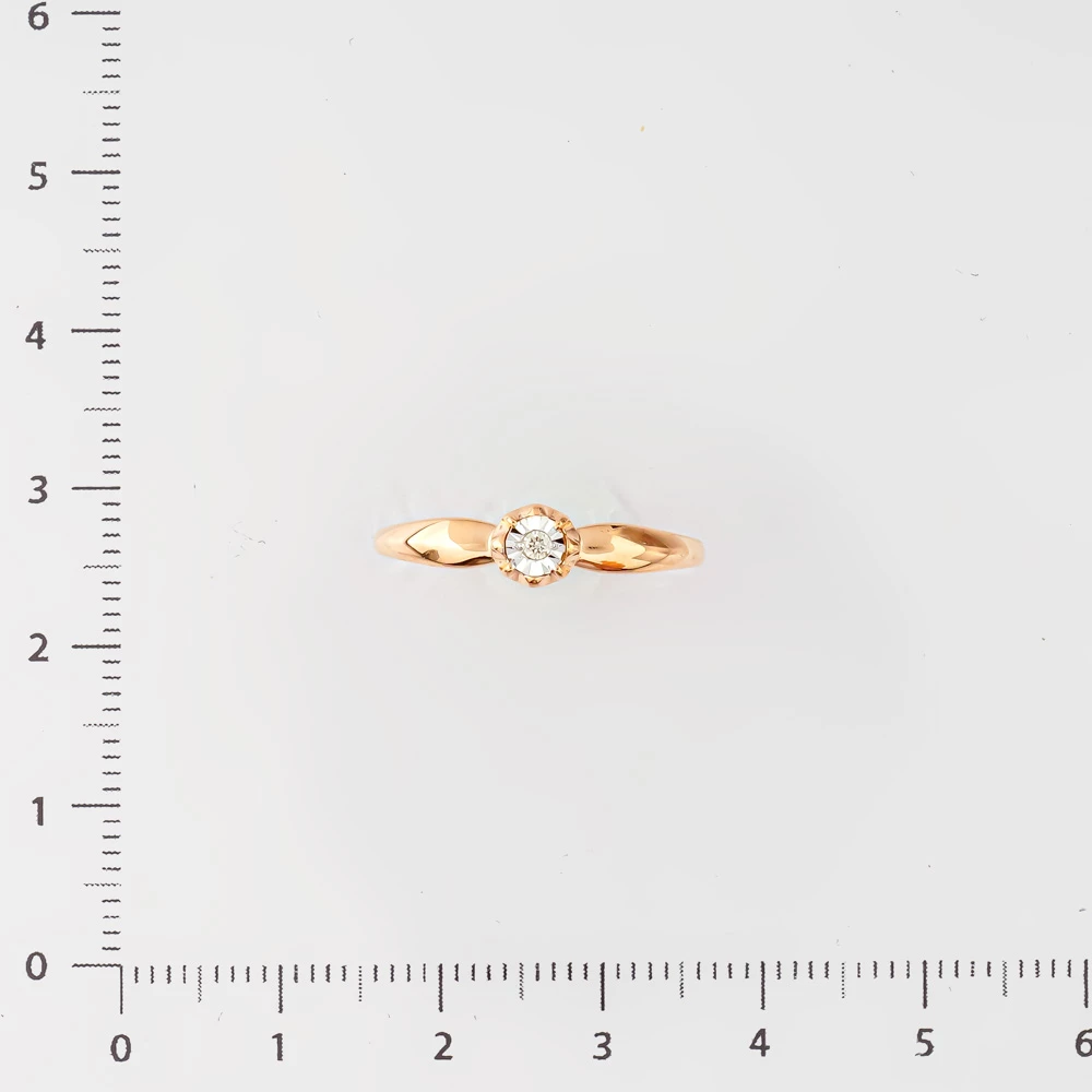 Кольцо с бриллиантом из красного золота 585 пробы