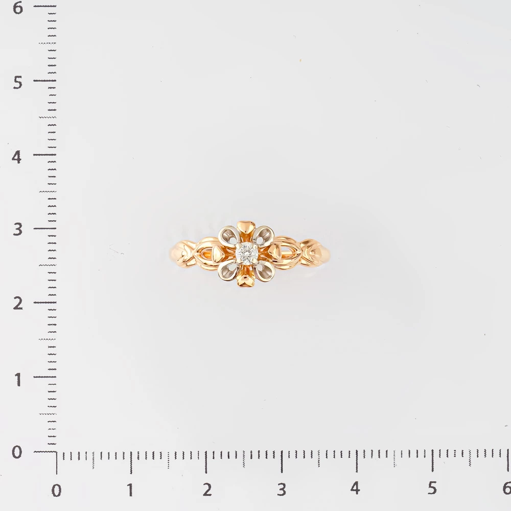 Кольцо с бриллиантом из красного золота 585 пробы