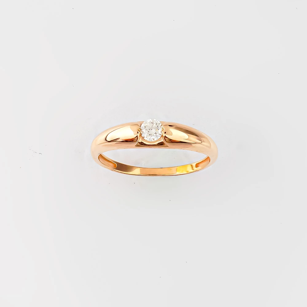 Кольцо с бриллиантом из красного золота 585 пробы