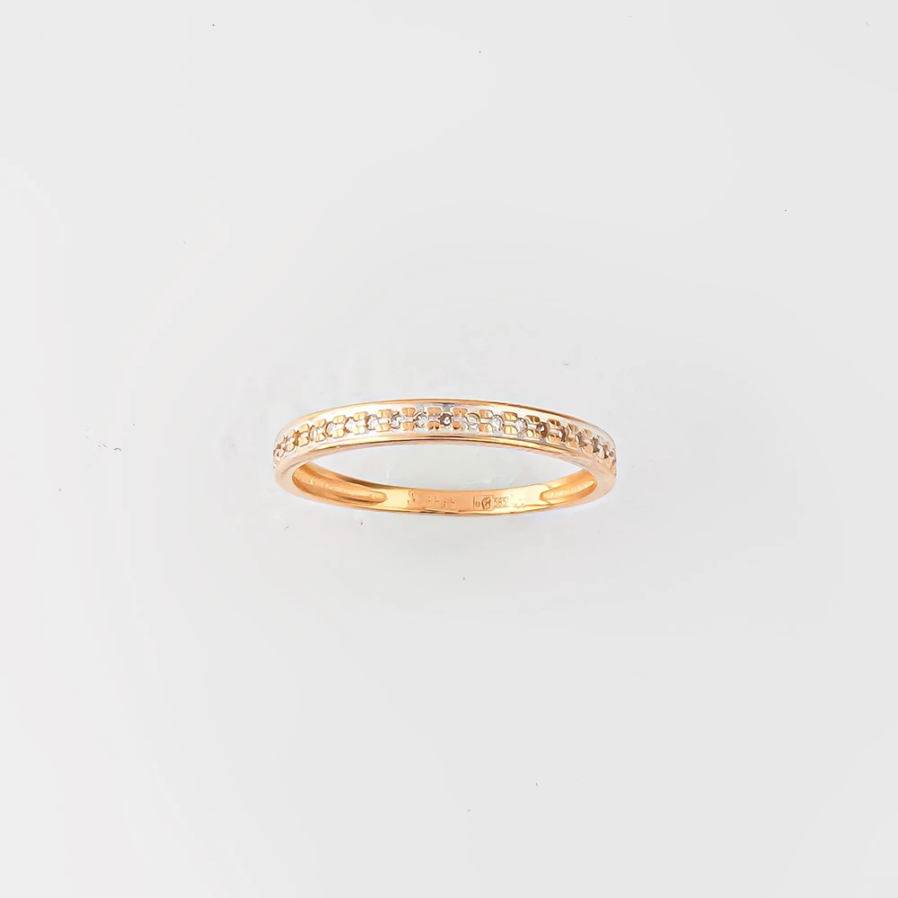 Кольцо с бриллиантом из красного золота 585 пробы