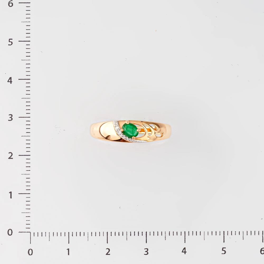 Кольцо с изумрудом из белого золота 585 пробы