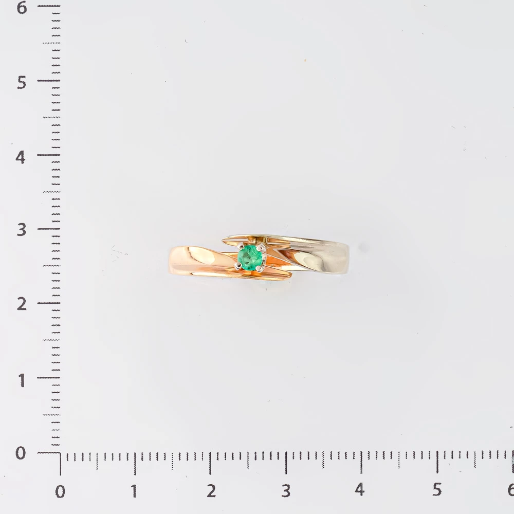 Кольцо с изумрудом из красного золота 585 пробы