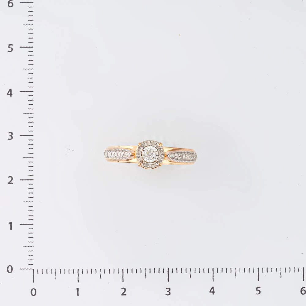 Кольцо с бриллиантом из красного золота 585 пробы