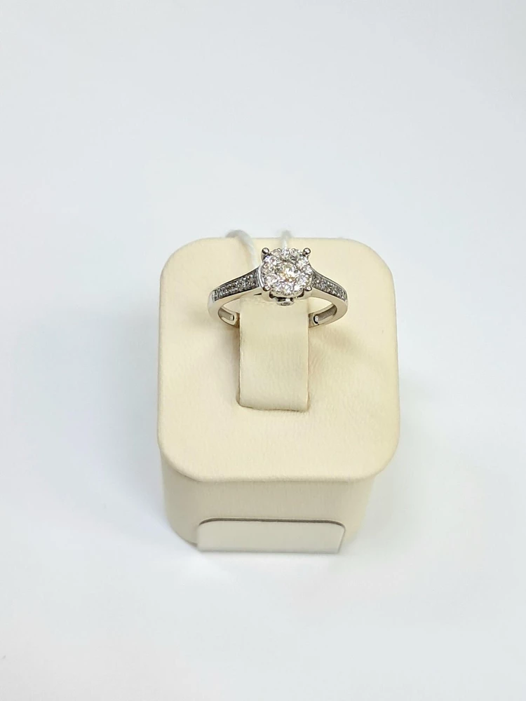 Кольцо с бриллиантом из белого золота 585 пробы