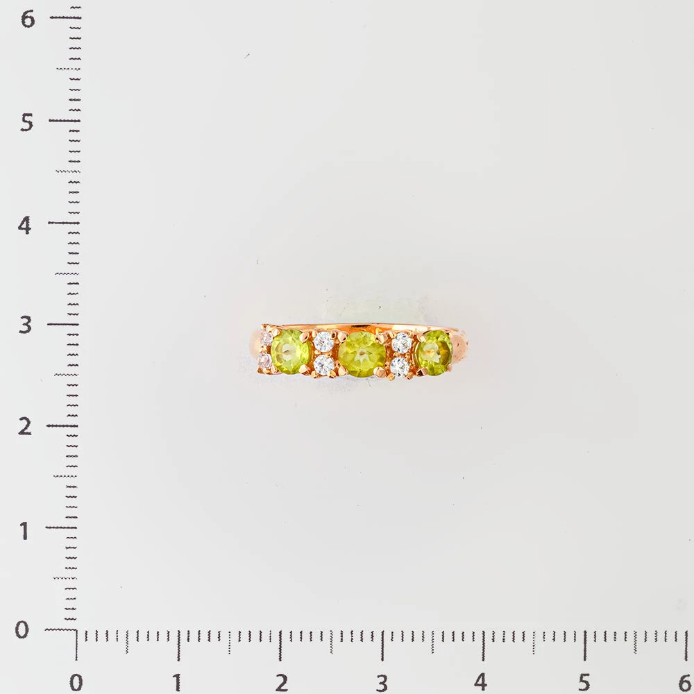 Кольцо с хризолитом из красного золота 585 пробы