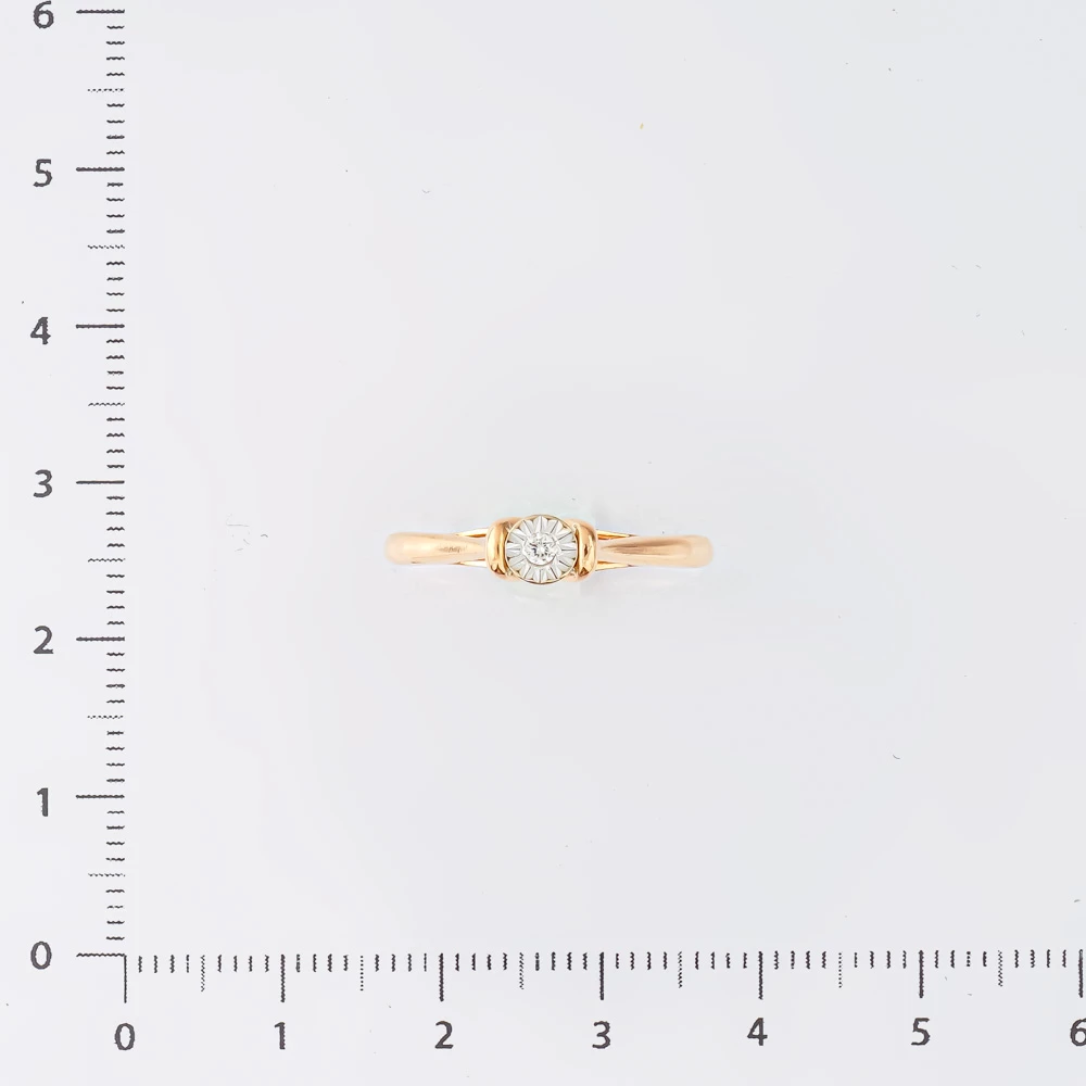 Кольцо с бриллиантом из красного золота 585 пробы