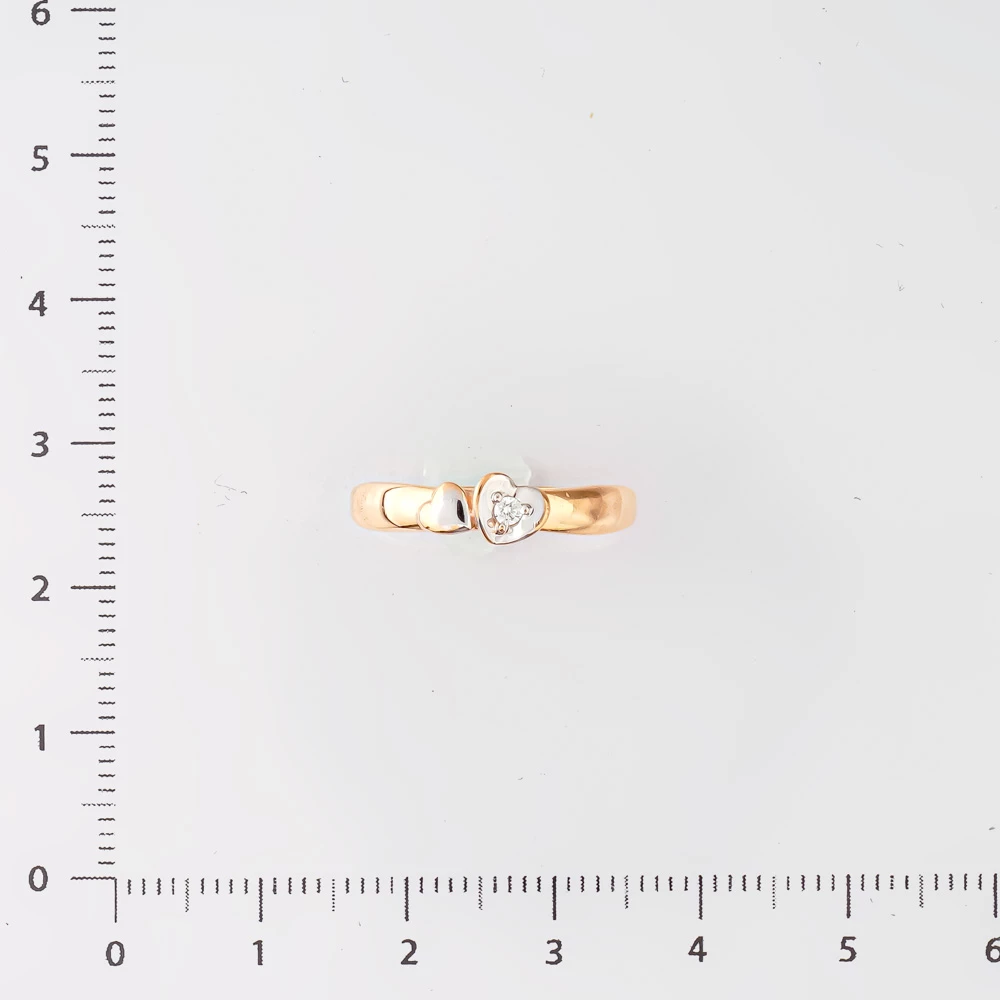 Кольцо с бриллиантом из красного золота 585 пробы