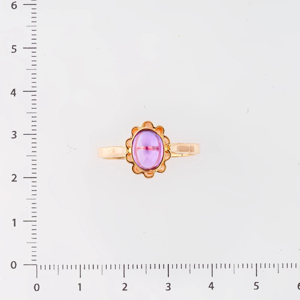 Кольцо с фианитом из красного золота 583 пробы