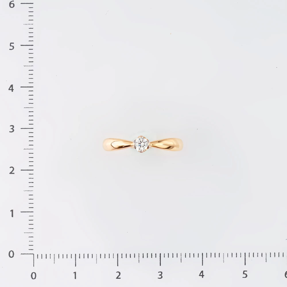 Кольцо с бриллиантом из красного золота 585 пробы