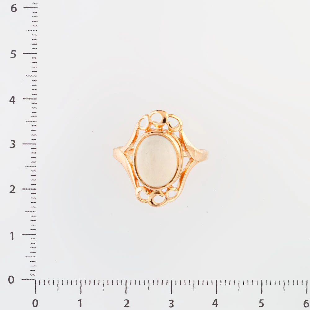 Кольцо с фианитом из красного золота 583 пробы