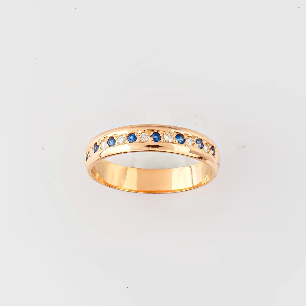 Кольцо с сапфиром из красного золота 585 пробы