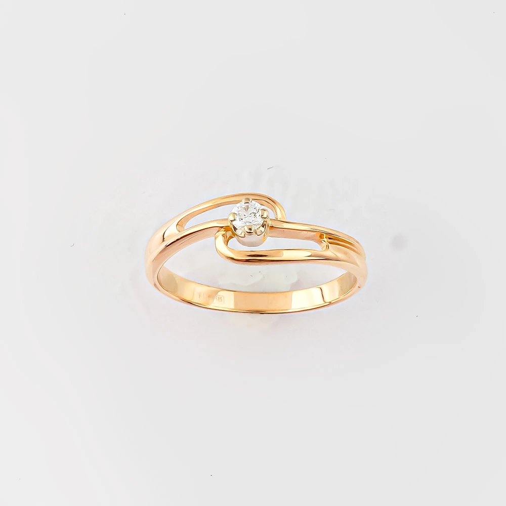 Кольцо с бриллиантом из белого золота 585 пробы