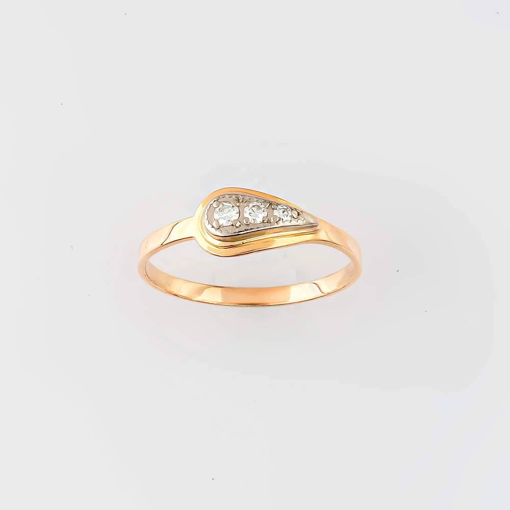 Кольцо с бриллиантом из красного золота 583 пробы