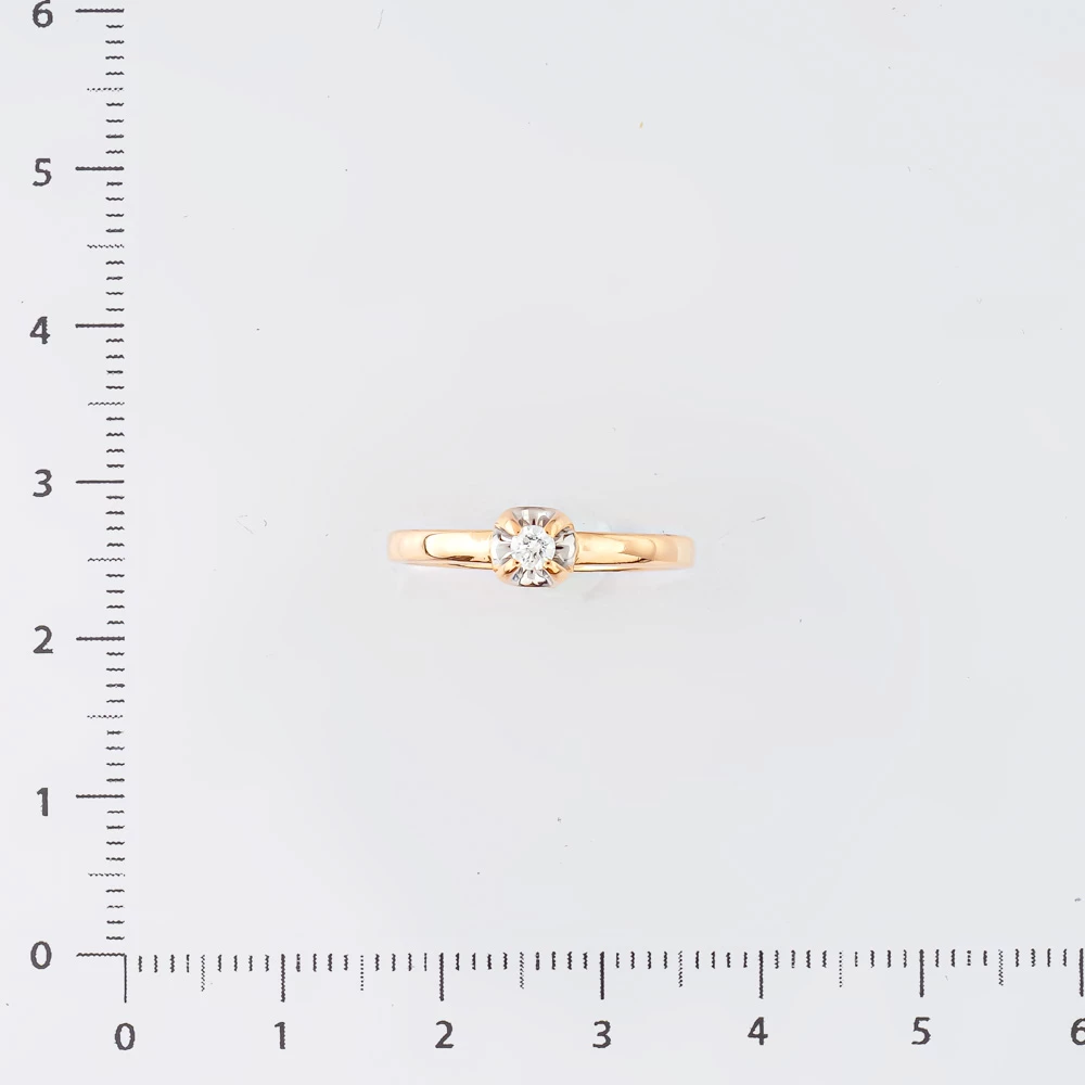 Кольцо с бриллиантом из красного золота 585 пробы