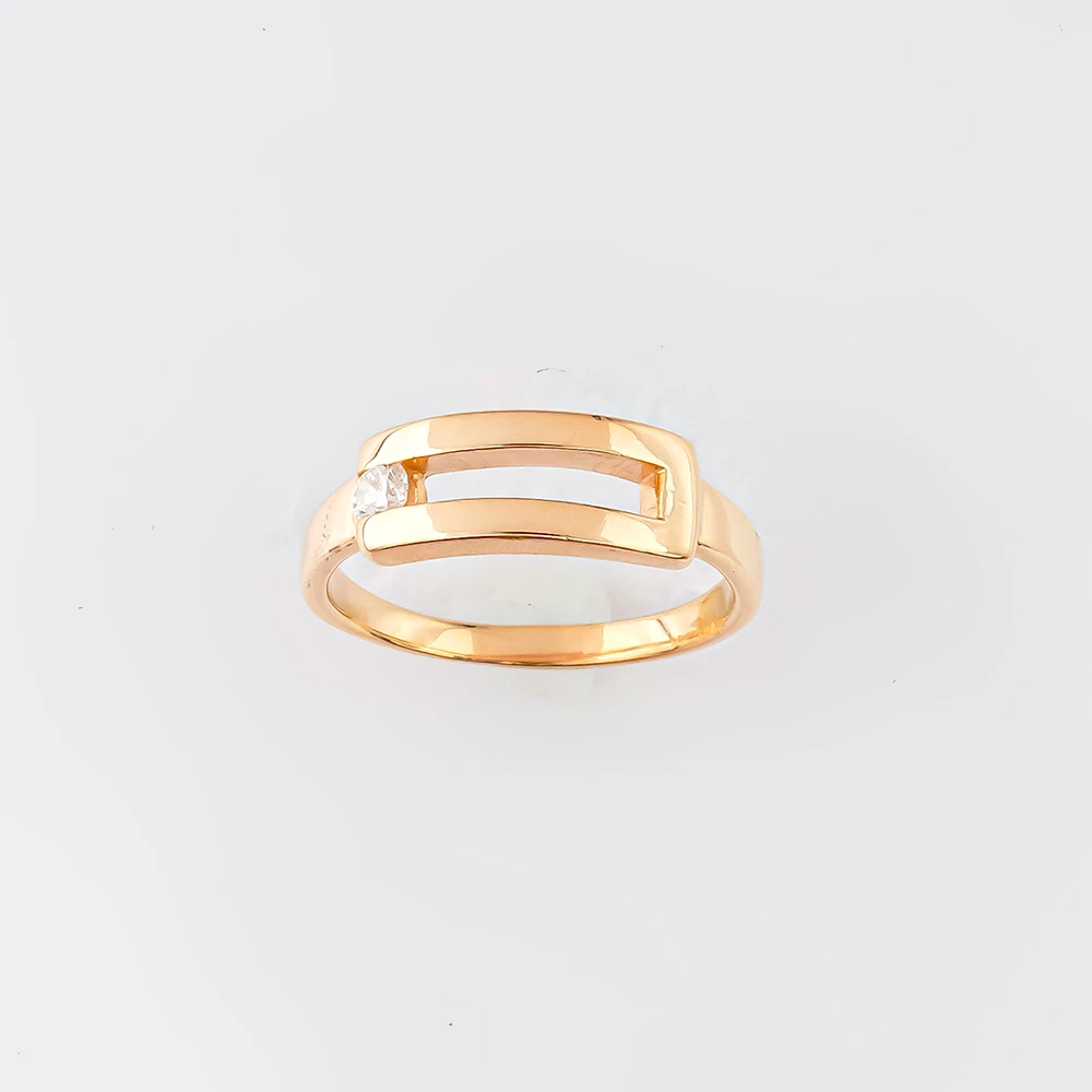 Кольцо с бриллиантом из красного золота 585 пробы