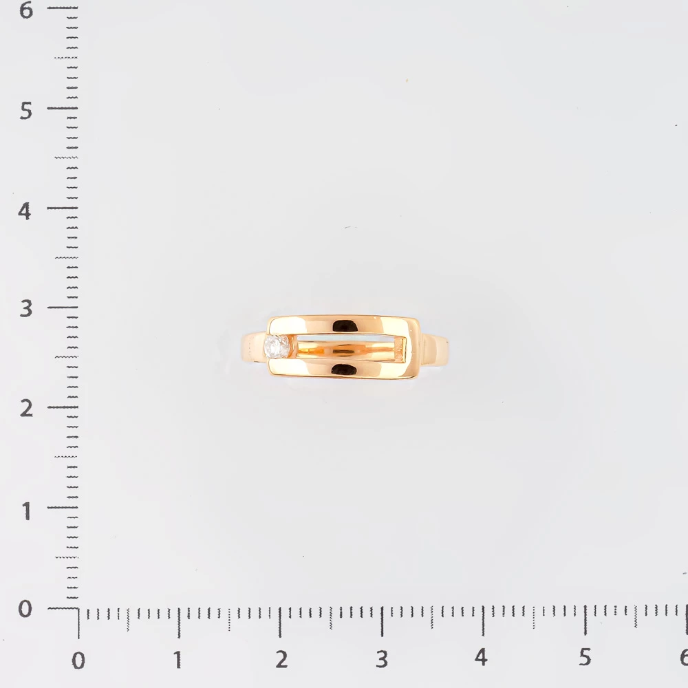 Кольцо с бриллиантом из красного золота 585 пробы