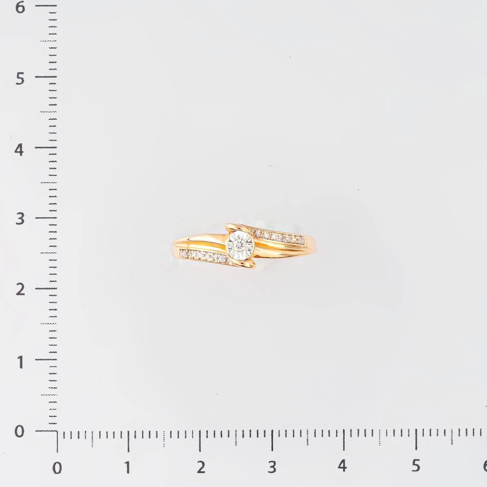 Кольцо с бриллиантом из красного золота 585 пробы