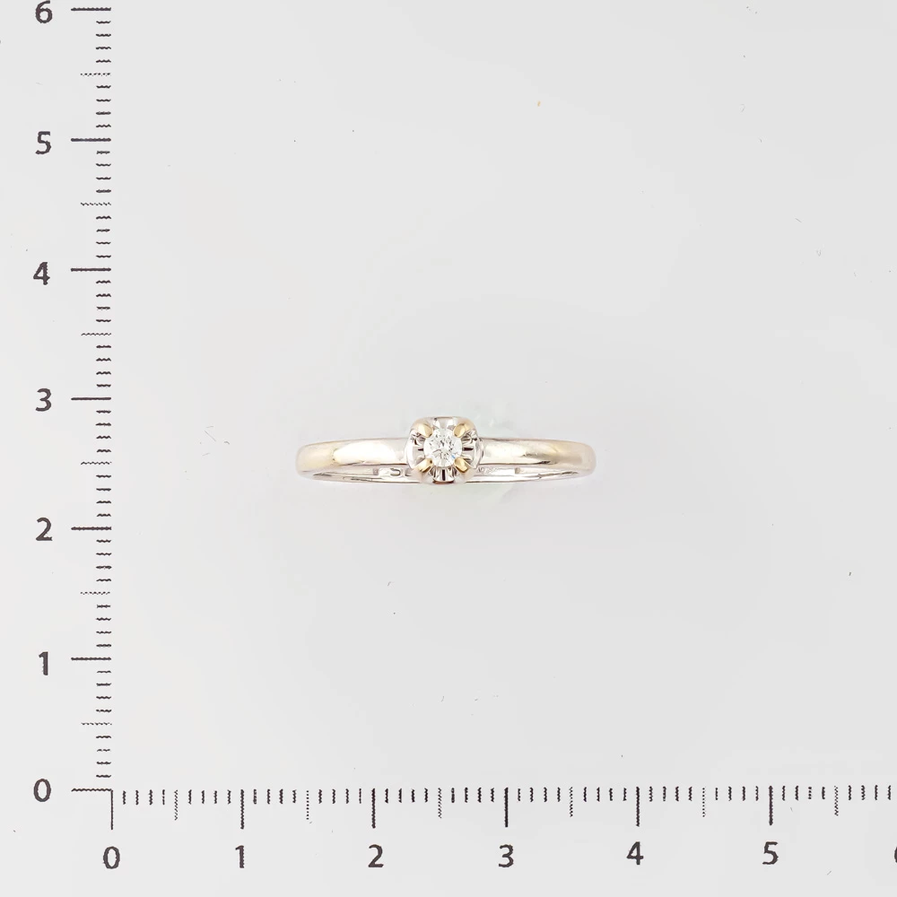 Кольцо с бриллиантом из белого золота 585 пробы