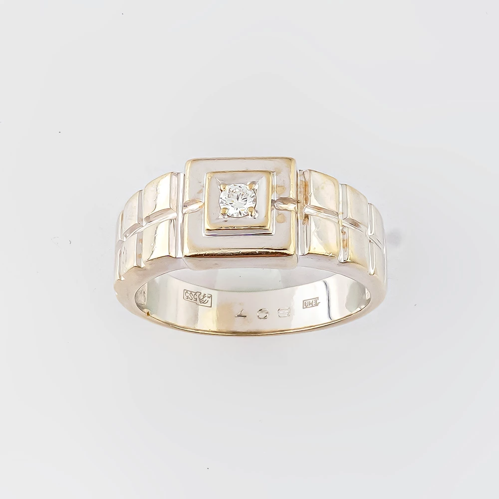 Кольцо с бриллиантом из белого золота 585 пробы