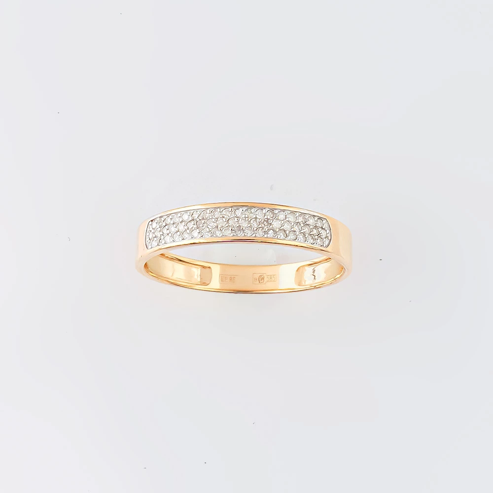 Кольцо с бриллиантом из красного золота 585 пробы