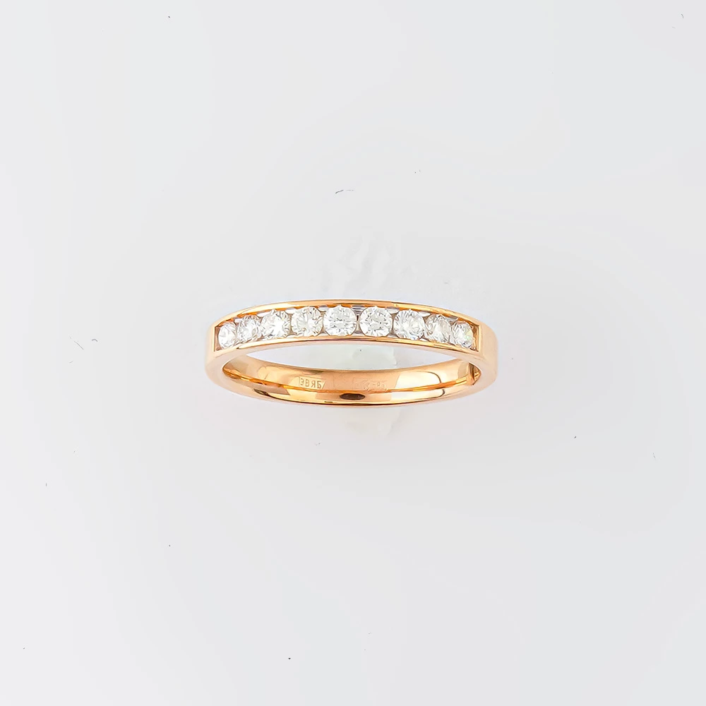 Кольцо с бриллиантом из красного золота 585 пробы