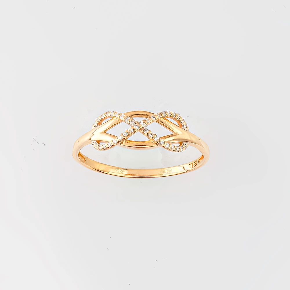 Кольцо с бриллиантом из красного золота 585 пробы