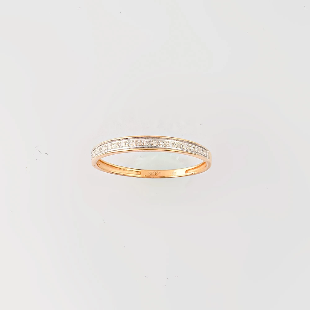 Кольцо с бриллиантом из красного золота 585 пробы