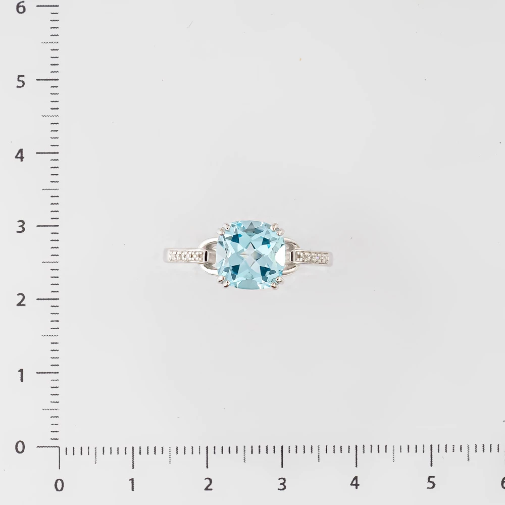 Кольцо с топазом из белого золота 585 пробы