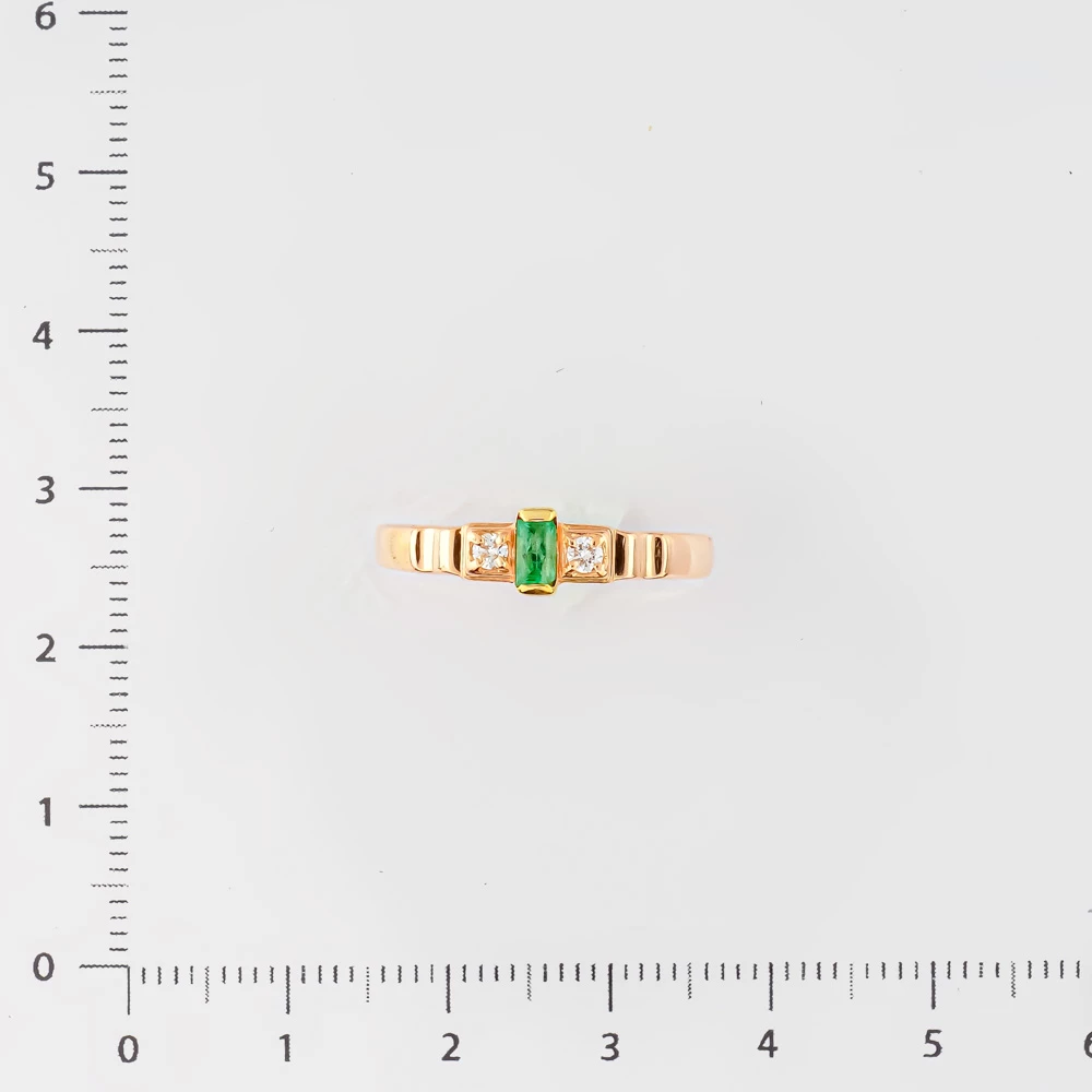 Кольцо с изумрудом из красного золота 585 пробы