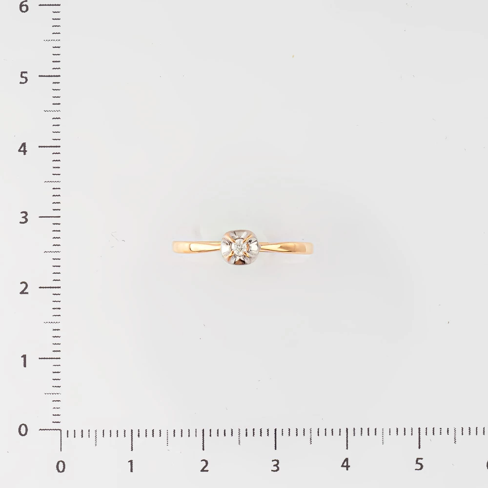 Кольцо с бриллиантом из красного золота 585 пробы